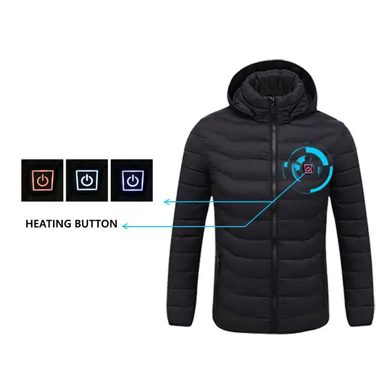 Herren Winter Warme USB Beheizbare Pufferjacke | Komfortabel und Warm