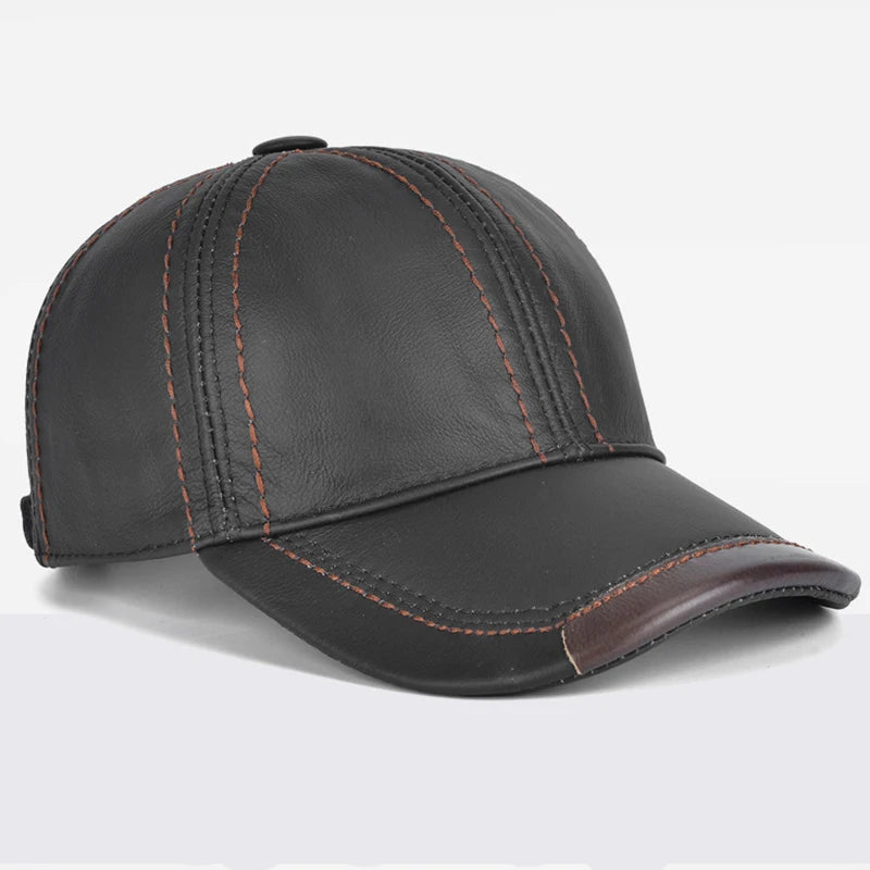 Leathernova Herren-Echtleder-Baseballmütze