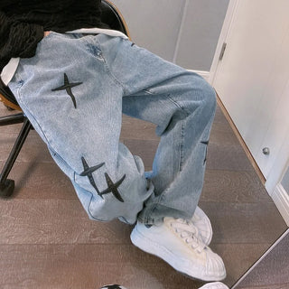 Baggy Jeans mit Aufdruck für Herren | Trendig