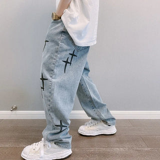 Baggy Jeans mit Aufdruck für Herren | Trendig