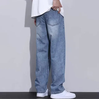 Verwaschene Baggy Jeans mit geradem Bein für Herren | Stilvoll
