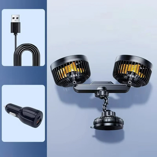 360° Verstellbarer Tragbarer Ventilator Mit Zwei Köpfen