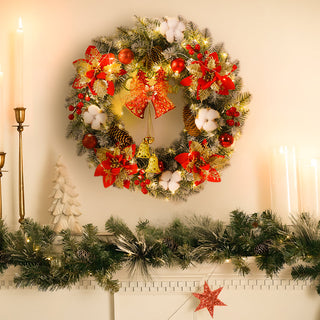Weihnachtskranz mit LED-Lichtern