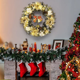 Weihnachtskranz mit LED-Lichtern