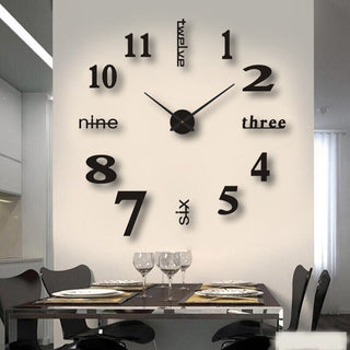 Große DIY 3D-Wanduhr für Moderne Wohndekoration