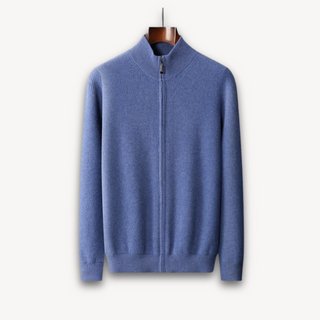Stylische Herren Strickjacke | Durchgehender Reißverschluss