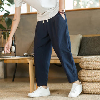 LeinenLux Herren Baumwoll-Leinen Freizeithose