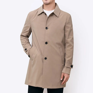 Warmer Eleganter Trenchcoat Für Herren | Klassisch