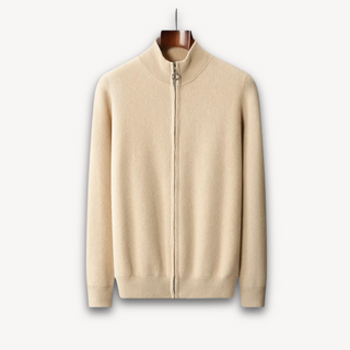 Stylische Herren Strickjacke | Durchgehender Reißverschluss