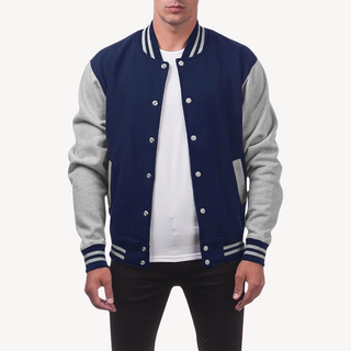 Varsity Jacke für Herren | Schwarz und Marineblau