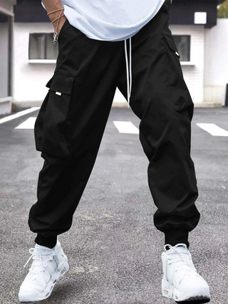 Funktionelle Herren-Jogginghose Mit Mehreren Taschen | Schwarz