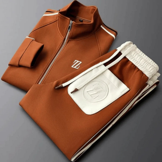 Herren Stehkragen Zweiteiliges Trainingsanzug-Set | Moderne