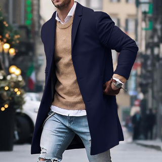 Bequemer Herren Trenchcoat | Einreihig