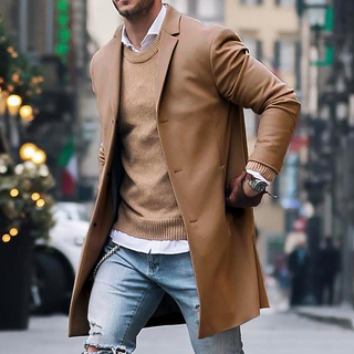 Bequemer Herren Trenchcoat | Einreihig