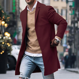 Bequemer Herren Trenchcoat | Einreihig