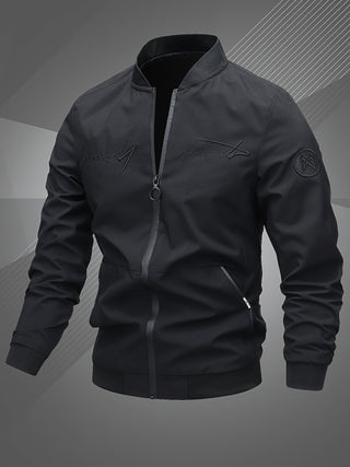 Herren Komfortable Bestickte Übergangsjacke | Mit Buchstaben-Design