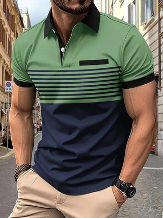 Herren Sommer Gestreiftes Polo | Kurzarm