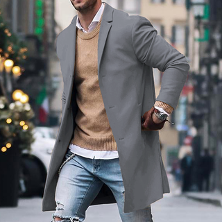 Bequemer Herren Trenchcoat | Einreihig