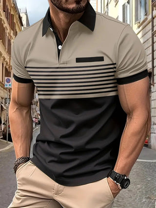 Herren Sommer Gestreiftes Polo | Kurzarm