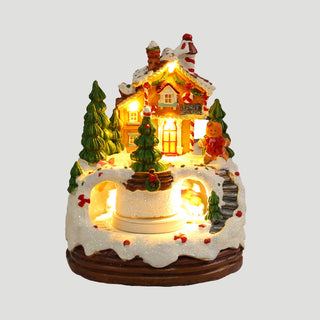 Festliche Weihnachts Schneehaus mit LED-Lichtern und Musik