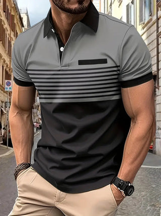 Herren Sommer Gestreiftes Polo | Kurzarm