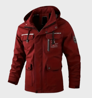 Jake - Herren-Winterjacke mit Statement-Muster auf der Tasche