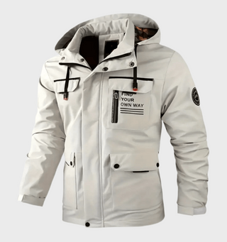Jake - Herren-Winterjacke mit Statement-Muster auf der Tasche