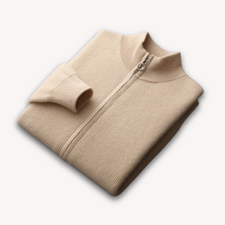 Stylische Herren Strickjacke | Durchgehender Reißverschluss
