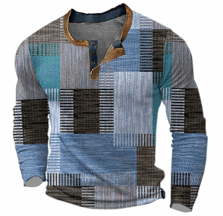 Gemustertes Langarmhemd für Herren | Warm