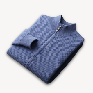 Stylische Herren Strickjacke | Durchgehender Reißverschluss