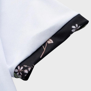 Herren-Polo mit Kragen und Blumendruck | Kurzarm