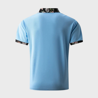 Herren-Polo mit Kragen und Blumendruck | Kurzarm