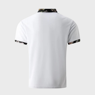 Herren-Polo mit Kragen und Blumendruck | Kurzarm