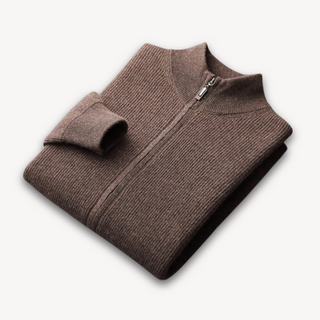 Stylische Herren Strickjacke | Durchgehender Reißverschluss