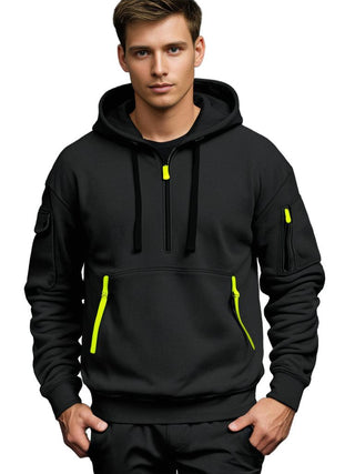 Herren-Kapuzenpulli mit Viertelreißverschluss | Lässig