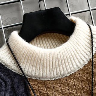 Atmungsaktiver Herren-Pullover im Patchwork-Design | Elegante