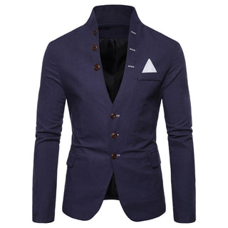 Herren Blazerjacke mit Stehkragen | Slim Fit