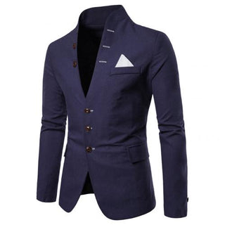 Herren Blazerjacke mit Stehkragen | Slim Fit
