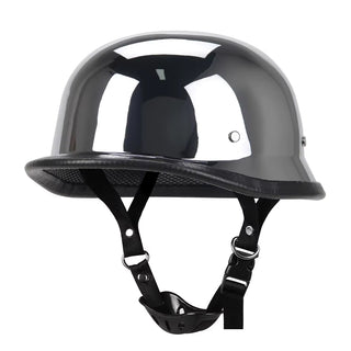 Retro-Stil Motorradfahrer Halbhelm mit Verstellbarem Kinnriemen