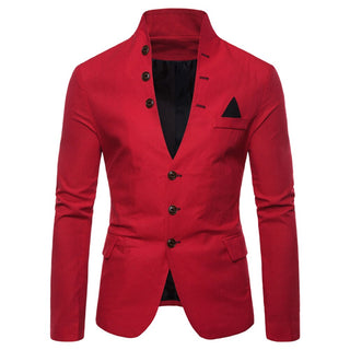 Herren Blazerjacke mit Stehkragen | Slim Fit