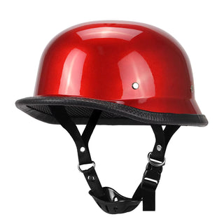 Retro-Stil Motorradfahrer Halbhelm mit Verstellbarem Kinnriemen