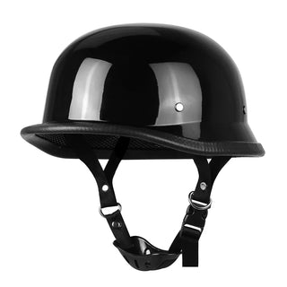 Retro-Stil Motorradfahrer Halbhelm mit Verstellbarem Kinnriemen