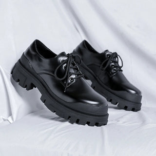 Herren Plateau Oxford Schuhe | Schwarz