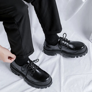 Herren Plateau Oxford Schuhe | Schwarz