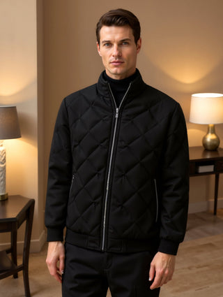 Stehkragen Steppjacke für Herren | Schwarz