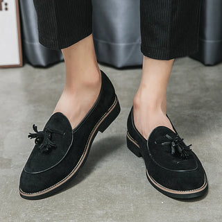 Italienische Luxusmarke Wildleder Herren Quasten Design Loafers