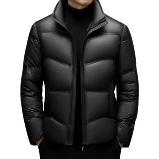 Moderne Herren-Winter-Regenjacke | Schwarz