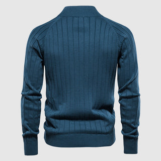 Klassische Stehkragen-Strickjacke für Herren | Reißverschluss