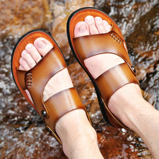 Herren Bequeme Sommersandalen | Braun und Schwarz
