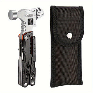Kreox Multifunktionales Multitool mit Hammer und verschiedenen Werkzeugen, geliefert mit einer praktischen Schutzhülle für einfachen Transport und Aufbewahrung.